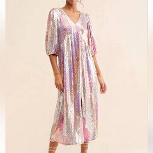 NWOT Turner Midi Dress Anthropologie/ 
Saltwater Luxe - Silver